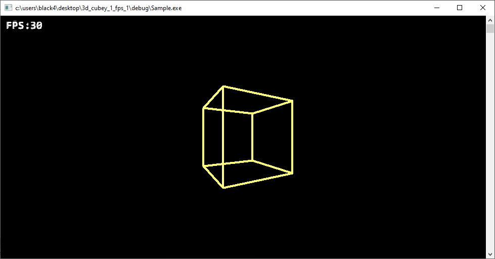 build wireframe 3d cube C++ FPS print text